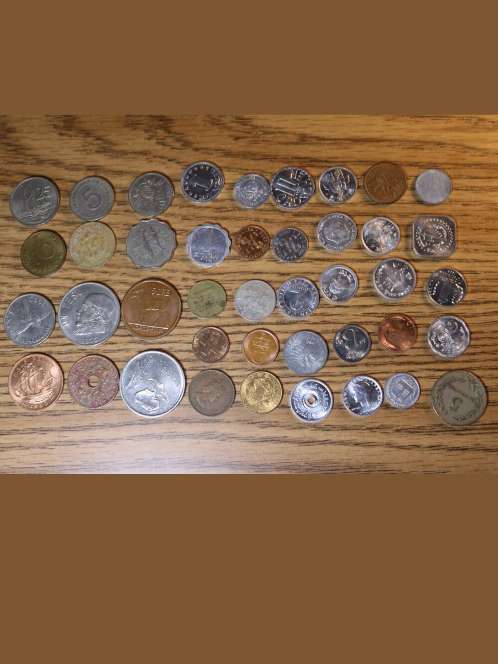 World Foreign Coin Lot of 42 - Most are Small Half are AU or Better